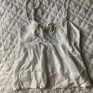 Brandy Melville White Flowy Tank